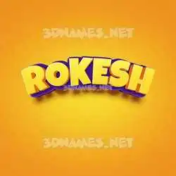 rokesh in Orange Toon style - 3D name wallpaper