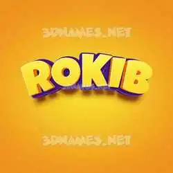rokib in Orange Toon style - 3D name wallpaper