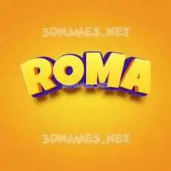 roma in Orange Toon style - 3D name wallpaper