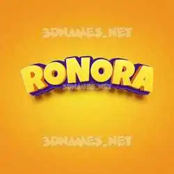 ronora in Orange Toon style - 3D name wallpaper