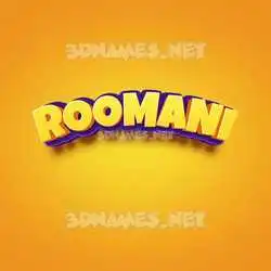 roomani in Orange Toon style - 3D name wallpaper