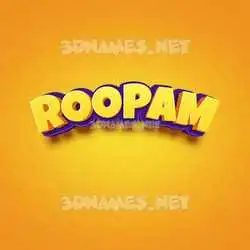 roopam in Orange Toon style - 3D name wallpaper