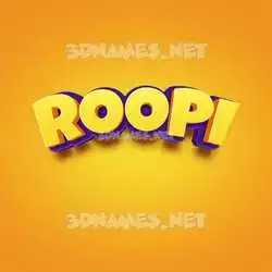 roopi in Orange Toon style - 3D name wallpaper