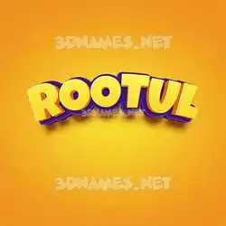 rootul in Orange Toon style - 3D name wallpaper