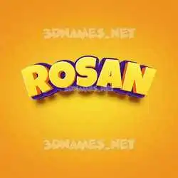 rosan in Orange Toon style - 3D name wallpaper
