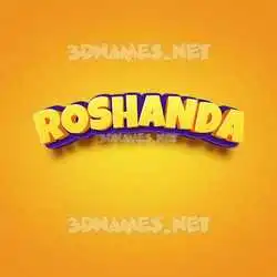 roshanda in Orange Toon style - 3D name wallpaper