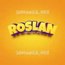 roslan in Orange Toon style - 3D name wallpaper