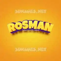 rosman in Orange Toon style - 3D name wallpaper