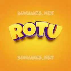 rotu in Orange Toon style - 3D name wallpaper