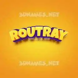 routray in Orange Toon style - 3D name wallpaper