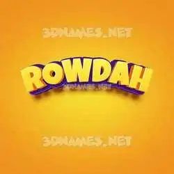 rowdah in Orange Toon style - 3D name wallpaper