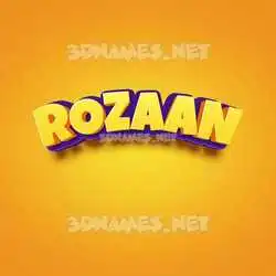 rozaan in Orange Toon style - 3D name wallpaper