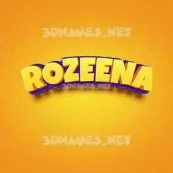 rozeena in Orange Toon style - 3D name wallpaper