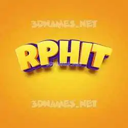 rphit in Orange Toon style - 3D name wallpaper