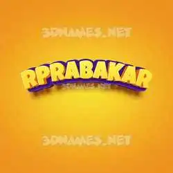 rprabakar in Orange Toon style - 3D name wallpaper