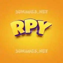 rpy in Orange Toon style - 3D name wallpaper
