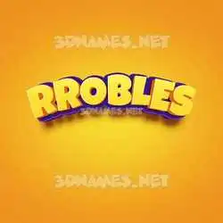 rrobles in Orange Toon style - 3D name wallpaper