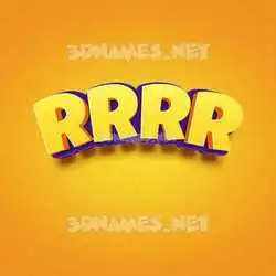 rrrr in Orange Toon style - 3D name wallpaper