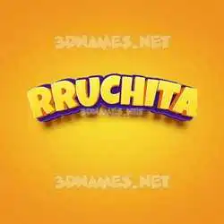 rruchita in Orange Toon style - 3D name wallpaper