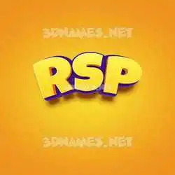 rsp in Orange Toon style - 3D name wallpaper