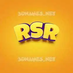 rsr in Orange Toon style - 3D name wallpaper