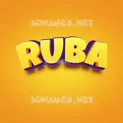 ruba in Orange Toon style - 3D name wallpaper