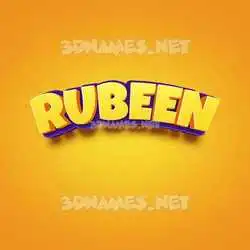 rubeen in Orange Toon style - 3D name wallpaper