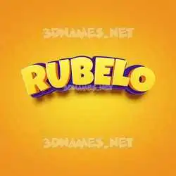 rubelo in Orange Toon style - 3D name wallpaper