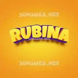 rubina in Orange Toon style - 3D name wallpaper
