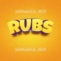 rubs in Orange Toon style - 3D name wallpaper
