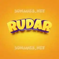 rudar in Orange Toon style - 3D name wallpaper