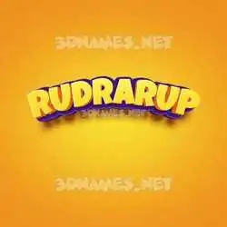 rudrarup in Orange Toon style - 3D name wallpaper