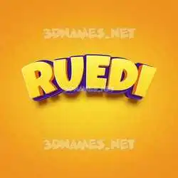 ruedi in Orange Toon style - 3D name wallpaper