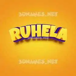 ruhela in Orange Toon style - 3D name wallpaper