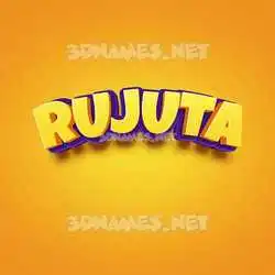 rujuta in Orange Toon style - 3D name wallpaper