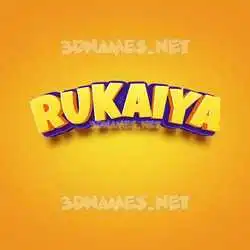 rukaiya in Orange Toon style - 3D name wallpaper