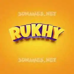 rukhy in Orange Toon style - 3D name wallpaper
