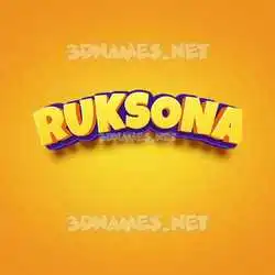 ruksona in Orange Toon style - 3D name wallpaper