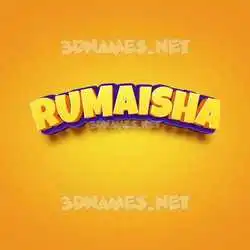 rumaisha in Orange Toon style - 3D name wallpaper