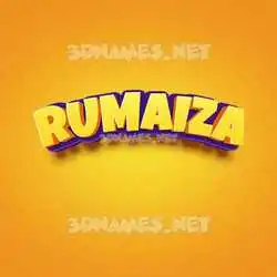 rumaiza in Orange Toon style - 3D name wallpaper