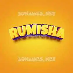 rumisha in Orange Toon style - 3D name wallpaper