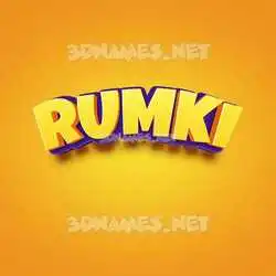 rumki in Orange Toon style - 3D name wallpaper