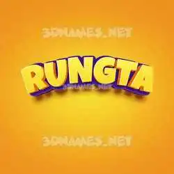 rungta in Orange Toon style - 3D name wallpaper