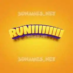 runiiiiiiiii in Orange Toon style - 3D name wallpaper