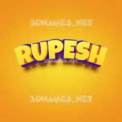 rupesh in Orange Toon style - 3D name wallpaper