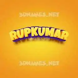 rupkumar in Orange Toon style - 3D name wallpaper