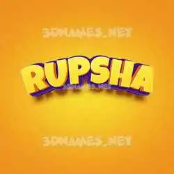rupsha in Orange Toon style - 3D name wallpaper