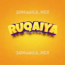 ruqaiya in Orange Toon style - 3D name wallpaper