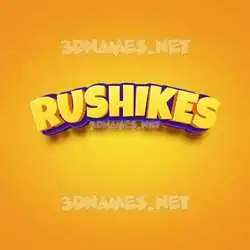 rushikes in Orange Toon style - 3D name wallpaper