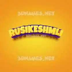 rusikeshmli in Orange Toon style - 3D name wallpaper